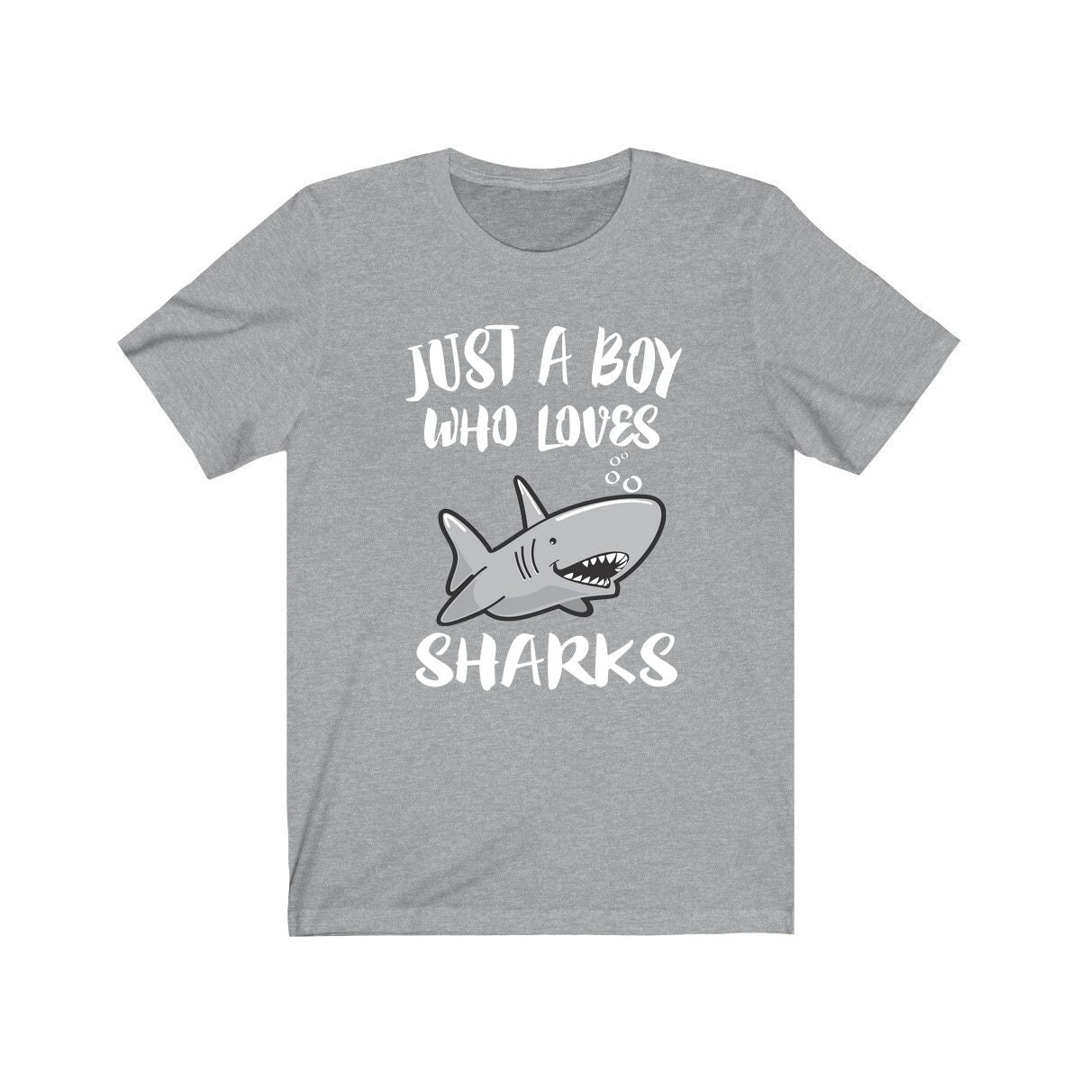Just A Boy Who Loves Sharks Shirt, Shark Lover Shirt, Shark Shirt, Shark Lover Gift, Animal Adult Kids T-Shirt Image 2