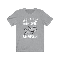 Just A Boy Who Loves Sharks Shirt, Shark Lover Shirt, Shark Shirt, Shark Lover Gift, Animal Adult Kids T-Shirt Image 2