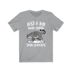 Just A Boy Who Loves Snow Leopards Shirt, Snow Leopard Lover Shirt, Leopard Shirt, Leopard Lover Gift, Animal Adult Kids T-Shirt Image 1