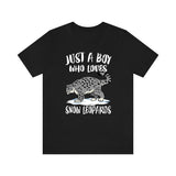 Just A Boy Who Loves Snow Leopards Shirt, Snow Leopard Lover Shirt, Leopard Shirt, Leopard Lover Gift, Animal Adult Kids T-Shirt Image 3