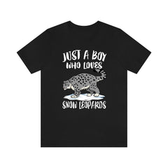 Just A Boy Who Loves Snow Leopards Shirt, Snow Leopard Lover Shirt, Leopard Shirt, Leopard Lover Gift, Animal Adult Kids T-Shirt Image 3