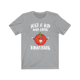 Just A Boy Who Loves Tomatoes Shirt, Tomato Lover Shirt, Tomato Shirt, Vegetable Lover Gift, Animal Adult Kids T-Shirt Image 1