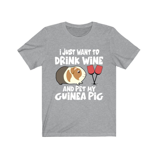 I Just Want To Drink Wine And Pet My Guinea Pig Shirt - guinea pig print design
