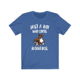 Just A Boy Who Loves Boxers Dog Shirt, Boxer Dog Lover Shirt, Dog Shirt, Boxer Lover Gift, Animal Adult Kids T-Shirt Image 2