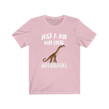Just A Boy Who Loves Brachiosaurus Dinosaur Shirt, Brachiosaurus Lover Shirt, Dinosaur Shirt, Dinosaur Lover Gift, Animal Adult Kids T-Shirt Image 4
