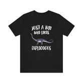 Just A Boy Who Loves Diplodocus Dinosaur Shirt, Diplodocus Lover Shirt, Dinosaur Shirt, Dinosaur Lover Gift, Animal Adult Kids T-Shirt Image 1
