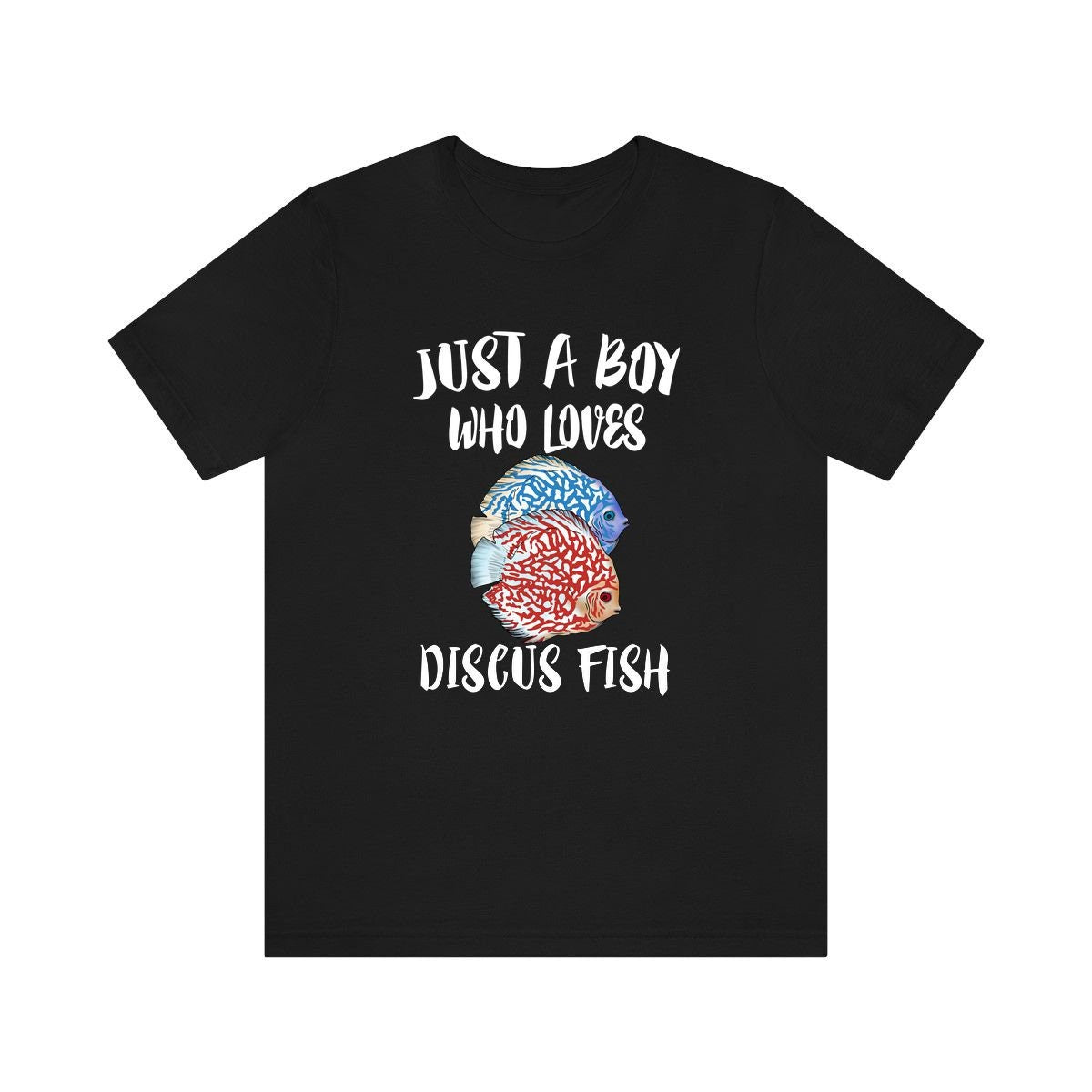 Just A Boy Who Loves Discus Fish Shirt, Discus Lover Shirt, Fish Shirt, Discus Lover Gift, Animal Adult Kids T-Shirt Image 1