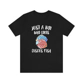 Just A Boy Who Loves Discus Fish Shirt, Discus Lover Shirt, Fish Shirt, Discus Lover Gift, Animal Adult Kids T-Shirt Image 1