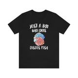 Just A Boy Who Loves Discus Fish Shirt, Discus Lover Shirt, Fish Shirt, Discus Lover Gift, Animal Adult Kids T-Shirt Image 1