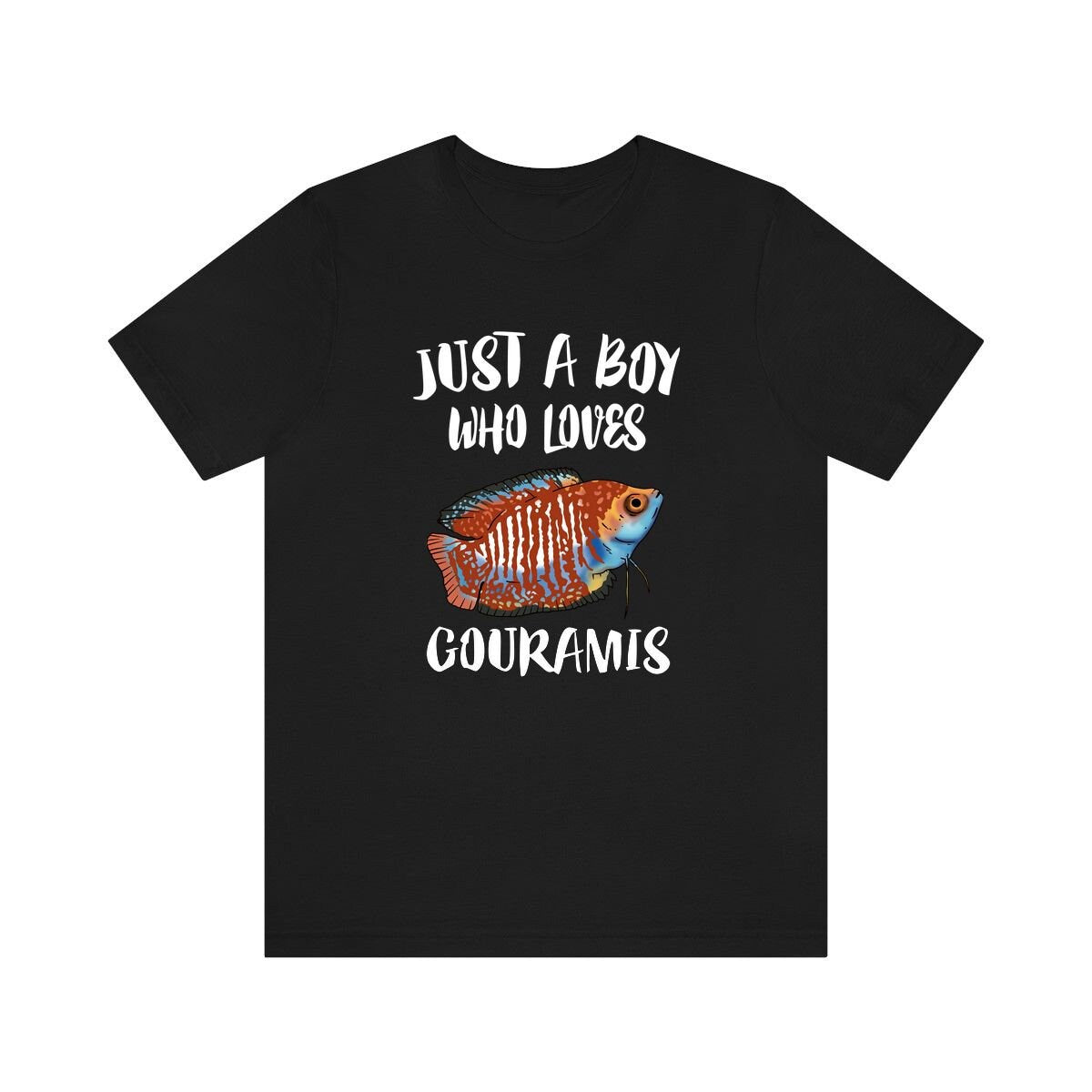 Just A Boy Who Loves Gouramis Fish Shirt, Gourami Lover Shirt, Fish Shirt, Gourami Lover Gift, Animal Adult Kids T-Shirt Image 1