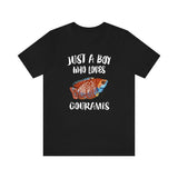 Just A Boy Who Loves Gouramis Fish Shirt, Gourami Lover Shirt, Fish Shirt, Gourami Lover Gift, Animal Adult Kids T-Shirt Image 1