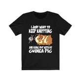 I Just Want To Keep Knitting With My Guinea Pigs Shirt, Guinea Pig Owner Shirt, Guinea Pig Lover Gift, Guinea Pig Tee, Animal T-Shirt Image 1