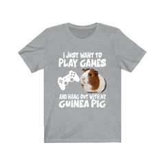 Play games and hang out with my guinea pig funny gamer tee