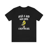 Just A Boy Who Loves Goldfinches Birds Shirt, Goldfinch Lover Shirt, Birding Shirt, Bird Lover Gift, Animal Adult Kids T-Shirt Image 1