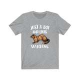Just A Boy Who Loves Martens Shirt, Marten Lover Shirt, Marten Shirt, Marten Lover Gift, Animal Adult Kids T-Shirt Image 1