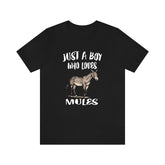 Just A Boy Who Loves Mules Shirt, Mule Lover Shirt, Mule Shirt, Mule Lover Gift, Animal Adult Kids T-Shirt Image 1