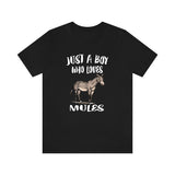 Just A Boy Who Loves Mules Shirt, Mule Lover Shirt, Mule Shirt, Mule Lover Gift, Animal Adult Kids T-Shirt Image 1