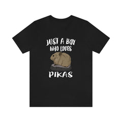 Just a boy who loves pikas alpine mountain talus lagomorph mammal tee
