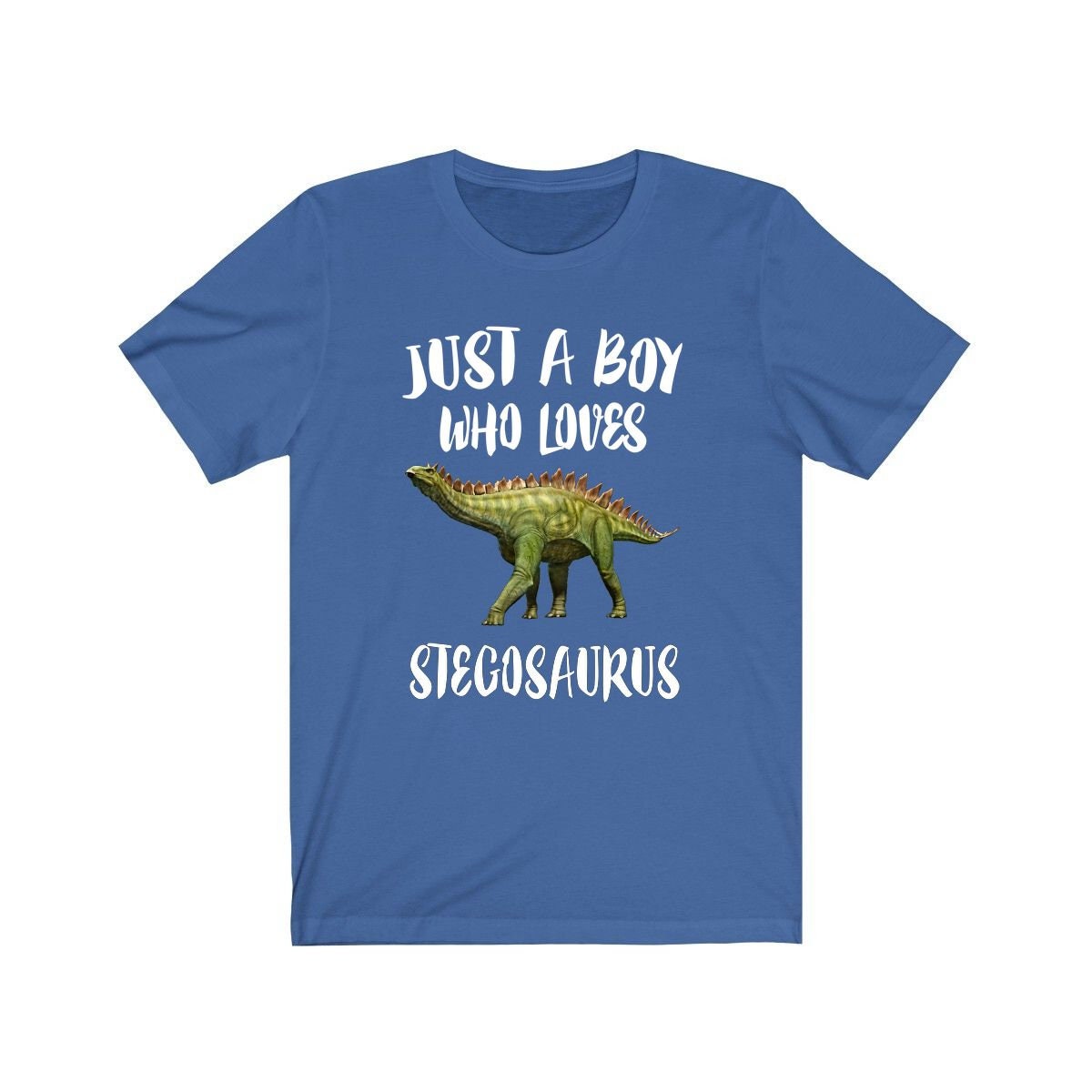 Just a boy who loves stegosaurus armored Jurassic dinosaur tee