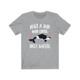 Just A Boy Who Loves Orca Whales Shirt, Orca Whale Shirt, Orca Whale Shirt, Whale Lover Gift, Animal Adult Kids T-Shirt Image 2