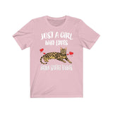 Just A Girl Who Loves Spotted Tabbies Cats Shirt, Cat Lover Shirt, Tabby Cat Lover Gift, Cat Tee, Animal Adult Toddler Kids T-Shirt Image 3