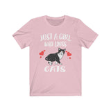 Just A Girl Who Loves Cats Shirt, Cat Lover Shirt, Cat Lover Gift, Cat Tee, Animal Adult Toddler Kids T-Shirt Image 3