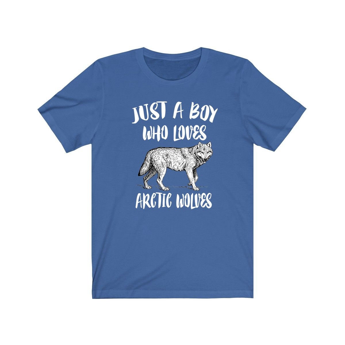 Just a boy who loves arctic wolves white polar wild canine tee