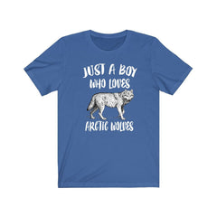 Just a boy who loves arctic wolves white polar wild canine tee