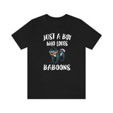 Just A Boy Who Loves Baboons Shirt, Baboon Lover Shirt, Baboon Shirt, Baboon Lover Gift, Animal Adult Kids T-Shirt Image 3