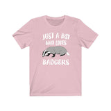 Just A Boy Who Loves Badgers Shirt, Badger Lover Shirt, Badger Shirt, Badger Lover Gift, Animal Adult Kids T-Shirt Image 4