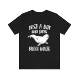 Just A Boy Who Loves Beluga Whales Shirt, Beluga Whale Lover Shirt, Whale Shirt, Whale Lover Gift, Animal Adult Kids T-Shirt Image 1