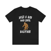 Just A Boy Who Loves Bigfoot Shirt, Bigfoot Lover Shirt, Bigfoot Shirt, Bigfoot Lover Gift, Animal Adult Kids T-Shirt Image 1