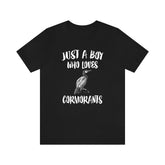 Just A Boy Who Loves Cormorants Birds Shirt, Cormorant Lover Shirt, Birding Shirt, Cormorant Lover Gift, Animal Adult Kids T-Shirt Image 1