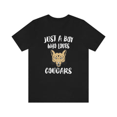 Just A Boy Who Loves Cougars Shirt - cougar print design