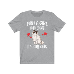 Just A Girl Who Loves Ragdoll Cats Shirt - Ragdoll cat print design
