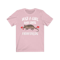 Just a girl who loves armadillos armored American mammal lover tee