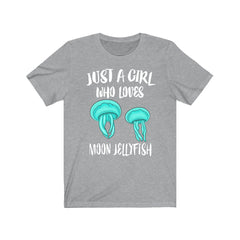 Just a girl who loves moon jellyfish translucent ocean drifter tee
