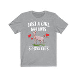 Just A Girl Who Loves Sphynx Cats Shirt, Sphynx Cat Lover Shirt, Cat Lover Gift, Cat Tee, Animal Adult Toddler Kids T-Shirt Image 2