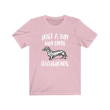 Just A Boy Who Loves Dachshunds Dog Shirt, Dachshund Lover Shirt, Dachshund Shirt, Dog Lover Gift, Animal Adult Kids T-Shirt Image 4