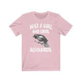 Just A Girl Who Loves Blackbirds Bird Shirt, Blackbird Lover Shirt, Blackbird Lover Gift, Birding Shirt, Animal Adult Toddler Kids T-Shirt Image 3