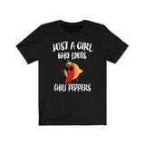 Just A Girl Who Loves Chili Peppers Shirt, Chili Peppers Lover Shirt, Chili Peppers Lover Gift Shirt, Chili Adult Toddler Kids T-Shirt Image 2