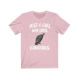 Just A Girl Who Loves Condors Birds Shirt, Condor Lover Shirt, Condor Lover Gift, Birding Shirt, Animal Adult Toddler Kids T-Shirt Image 4