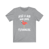 Just A Boy Who Loves Flamingos Shirt, Flamingo Lover Shirt, Flamingo Shirt, Flamingo Lover Gift, Animal Adult Kids T-Shirt Image 1