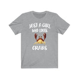 Just A Girl Who Loves Crabs Shirt, Crab Lover Shirt, Crab Lover Shirt, Crab Gift, Animal Lover Shirt, Adult Toddler Infant Kids Gift Image 1