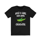 Just A Girl Who Loves Crickets Shirt, Cricket Lover Shirt, Cricket Lover Gift, Cricket Shirt, Animal Adult Toddler Kids T-Shirt Image 1