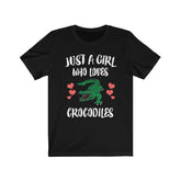 Just A Girl Who Loves Crocodiles Shirt, Crocodile Lover Shirt, Crocodile Lover Gift, Crocodile Shirt, Animal Adult Toddler Kids T-Shirt Image 1