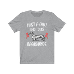 Just A Girl Who Loves Dachshunds Dogs Shirt - dachshund print design