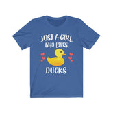 Just A Girl Who Loves Ducks Shirt, Duck Lover Shirt, Duck Lover Gift, Duck Shirt, Animal Adult Toddler Kids T-Shirt Image 1