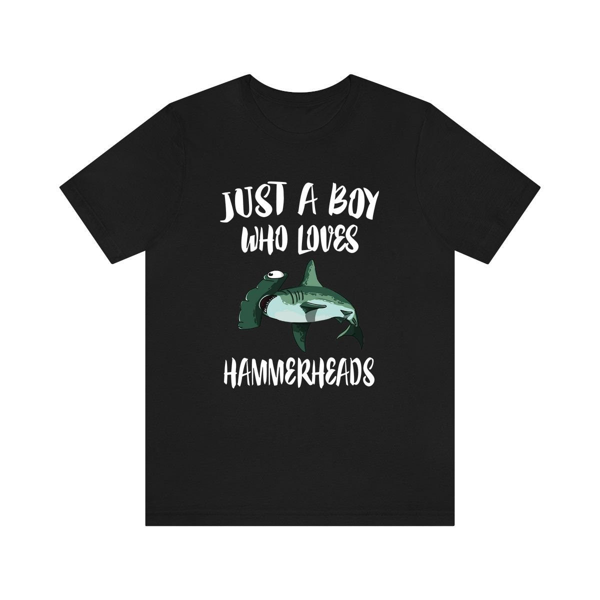 Just a boy who loves hammerhead sharks ocean apex predator tee