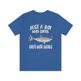 Just A Boy Who Loves Great White Shark Shirt, Great White Shark Lover Shirt, Shark Shirt, Shark Lover Gift, Animal Adult Kids T-Shirt Image 3